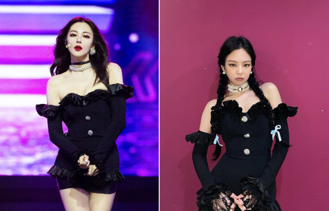 Trương Vũ Kỳ mặc váy cúp ngực giống Jennie Trương Vũ Kỳ mặc váy cúp ngực giống Jennie