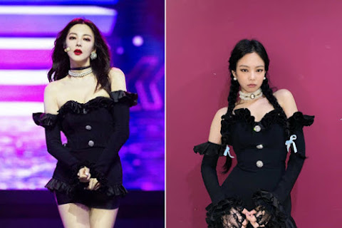 Trương Vũ Kỳ mặc váy cúp ngực giống Jennie