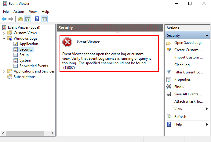Windows Event Logging defense evasion