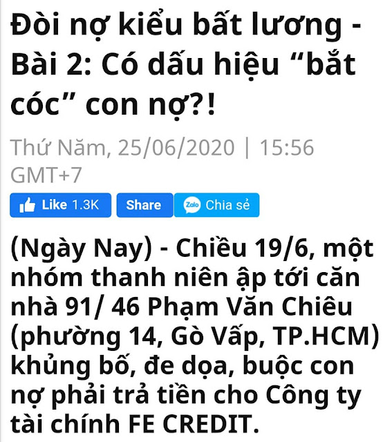 Bi kịch vay tiền của công ty tài chính - vay nặng lãi