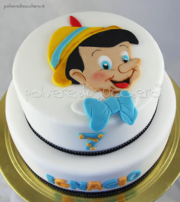 polvere di zucchero cake design pinocchio disney torta decorata collage pdz