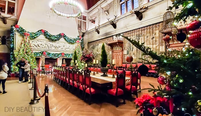 dining hall at Christmas