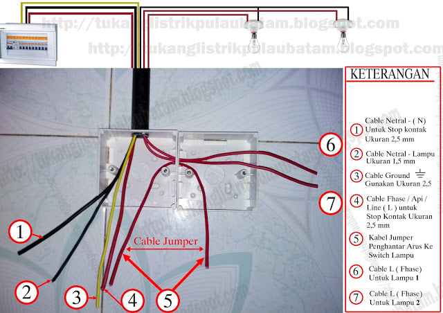 Cara Merangkai Memasang Kable Stop Kontak (Jumper Dua