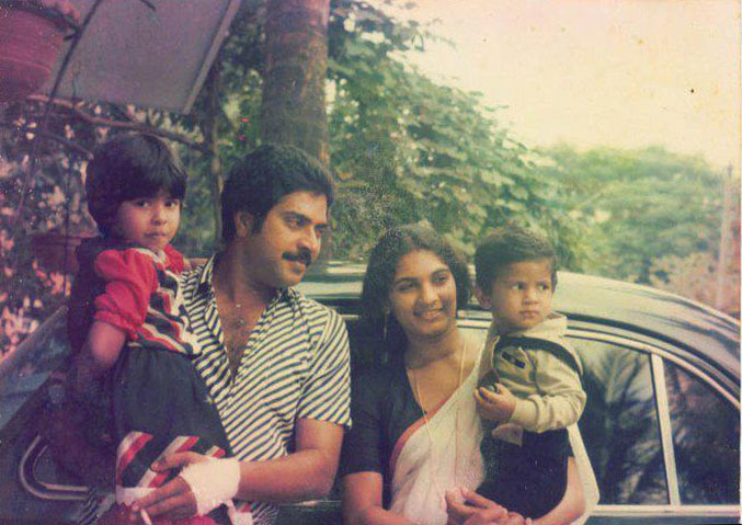 Malayalam Actor Mammootty with Wife Sulfath, Daughter Surumi & Son Dulquar Salman | Malayalam Actor Mammootty Family Photos | Real-Life Photos