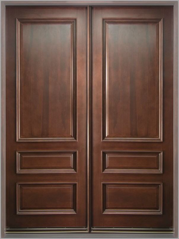 exterior double doors with mahogany finish design Modern