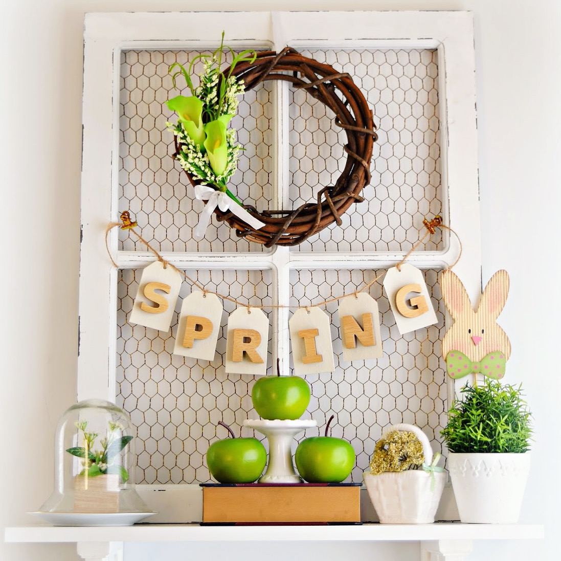 Tips, Treats & Treasures SPRING Styling Spring Themed Shelf Decor