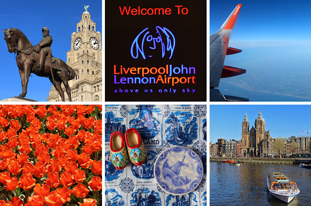 The Butterfly Balcony - Wendy's Week Liverpool to Amsterdam - The Liver Building // A warm welcome at John Lennon Airport // Saying goodbye to the Norfolk coastline // Tulips at the Keukenhof // Souvenirs of our trip // A a view across the Amstel to the Basilica of St. Nicholas