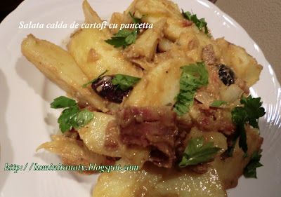 Salata calda de cartofi cu pancetta/ Warm Potato Salad with Pancetta