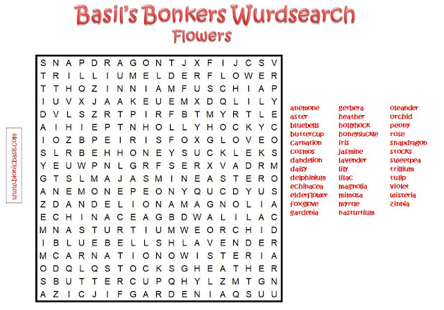 Brain Training with Professor Basil #63 Wurdsearch Flowers @BionicBasil®