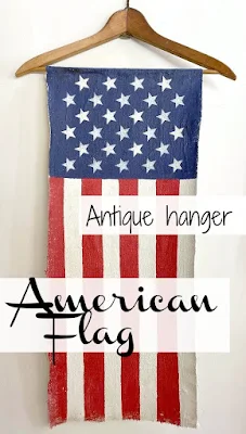 American flag hanging canvas pin