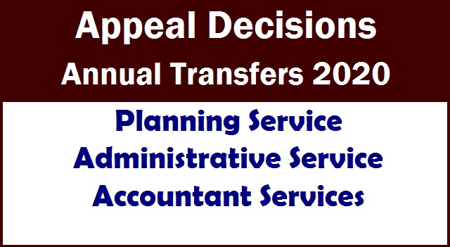 Appeal Decisions : Annual Transfers (Planning, Administrative, Accountant Services )