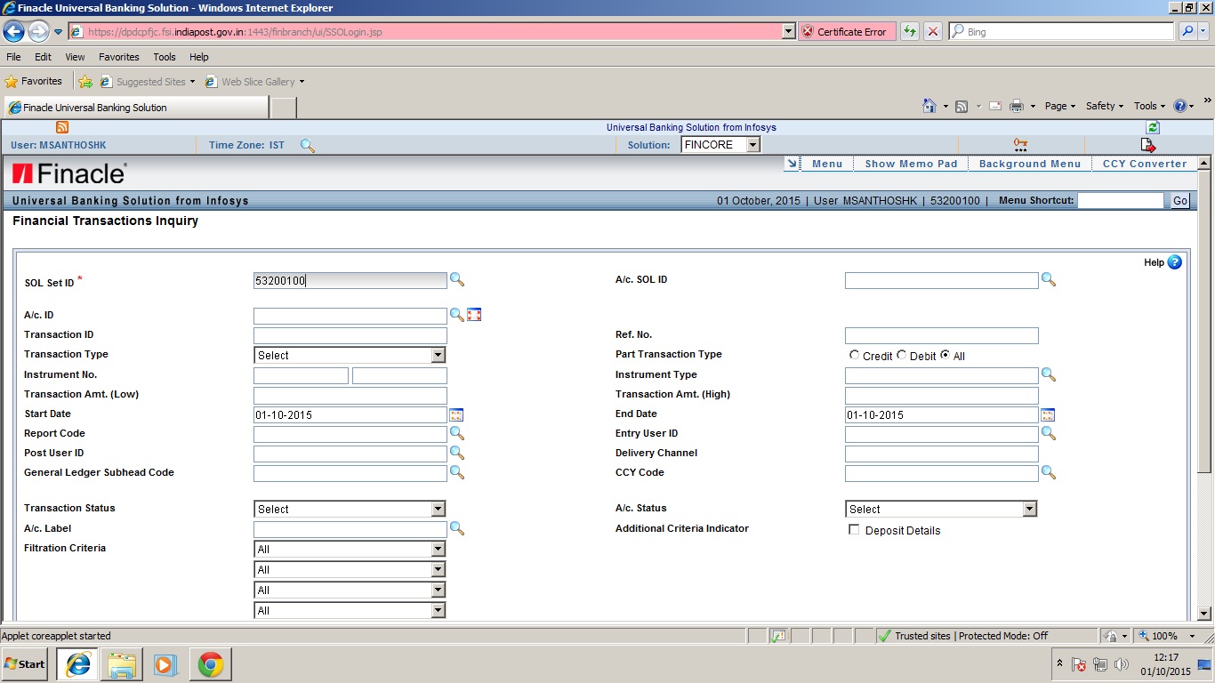 Useful tips for new Finacle users in DOP Finacle - POFINACLEGUIDE