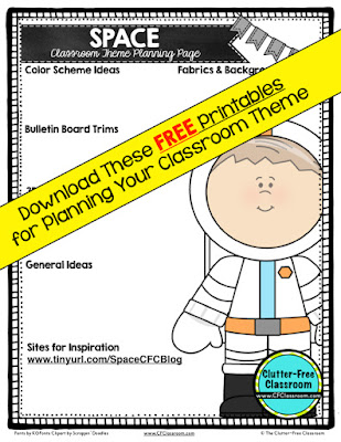 Are you planning a space themed classroom or thematic unit? This blog post provides great decoration tips and ideas for the best space theme yet! It has photos, ideas, supplies & printable classroom decor to will make set up easy and affordable. You can create a space theme on a budget!