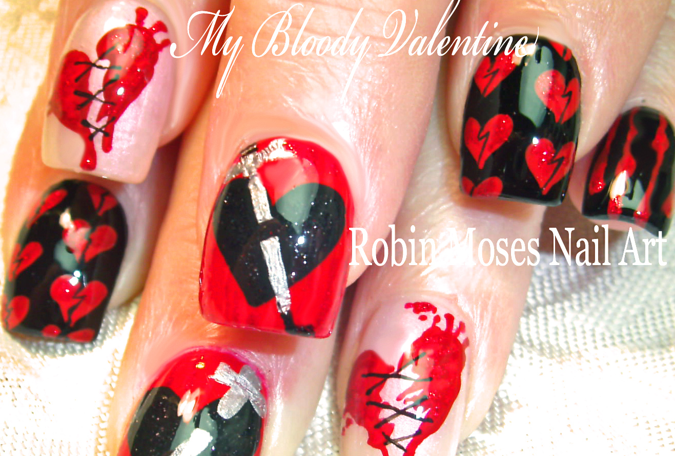 Nail Art by Robin Moses "cute valentine nails" "easy valentine nails