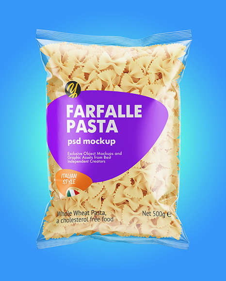 Download Plastic Bag With Farfalle Pasta Yellowimages Mockups