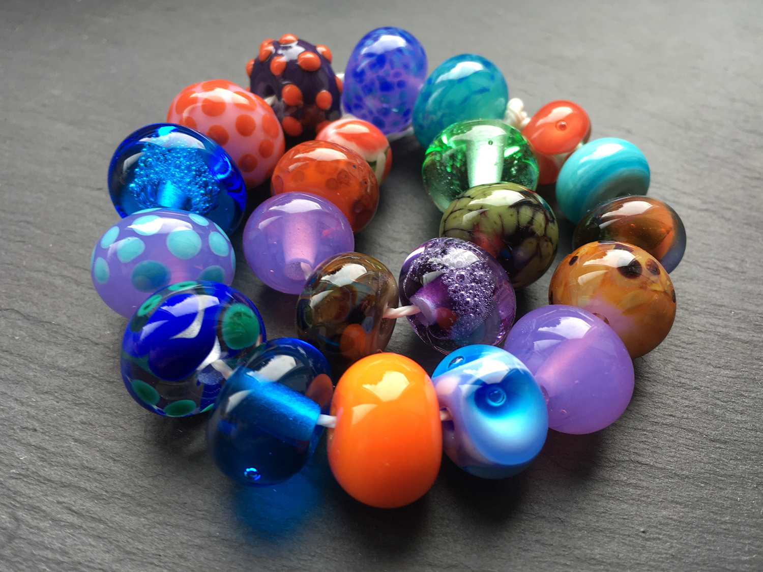 Beads By Laura Randy doves, pink glitter, pasta and beads