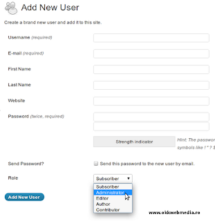 adaugare administrator wordpres - tutoriale OWM