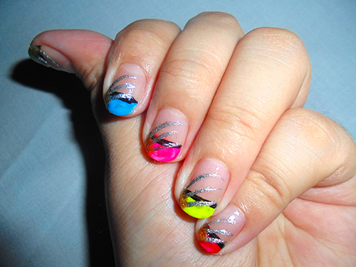 It's All About Nail Arts: Neon Colors French Tip Nail Art