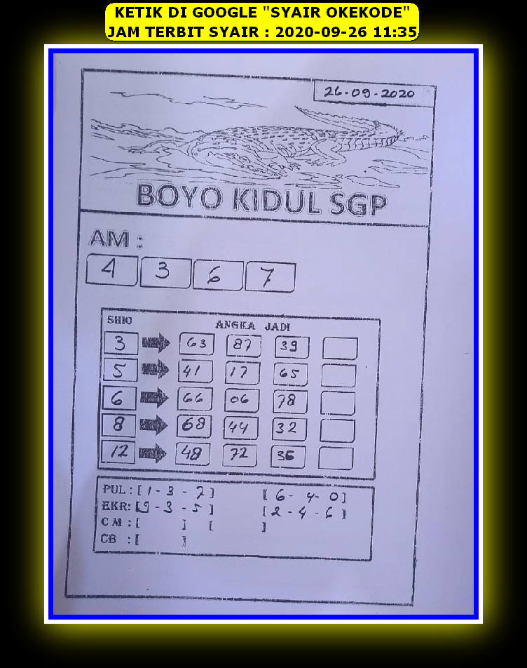 1 New Message Kode Syair Singapore 26 September 2020 Forum Syair Togel Hongkong Singapura Sydney