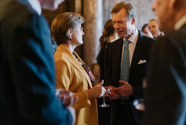 Grand Duchess Maria Teresa wore Alexander McQueen embroidered blazer. Princess Stephanie and Princess Alexandra