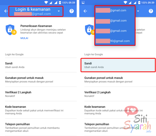 cara mengganti kata sandi playstore android