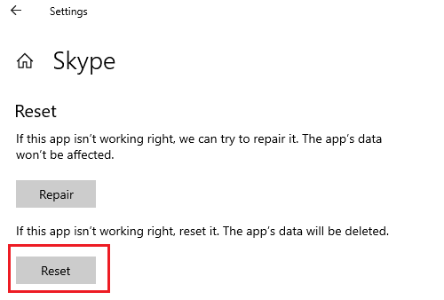 Restablecer Skype