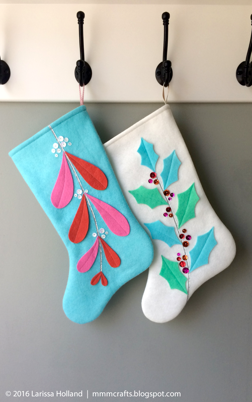 mmmcrafts: Mistleholly stockings for National Nonwovens