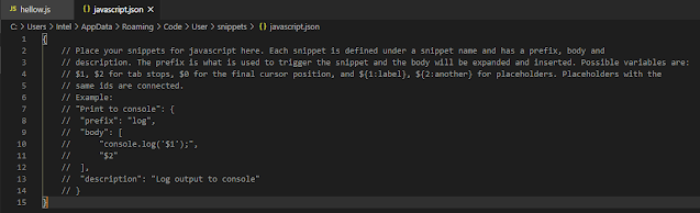 Add an Custom Snippet for Javascript in Visual Studio Code - TheCScience