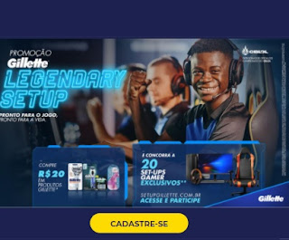 Cadastrar Promoção Gillette Legendary Setup P&G