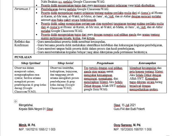 RPP Materi Aku Selalu Dekat dengan Allah 2