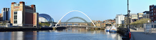 Panoramic view of Newcastle and Gateshead Quayside