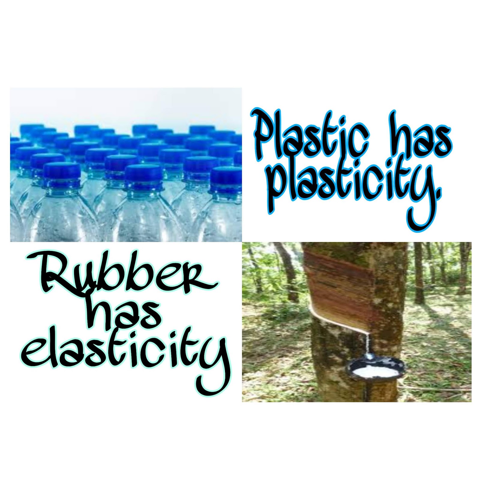 Difference between rubber and plastic.