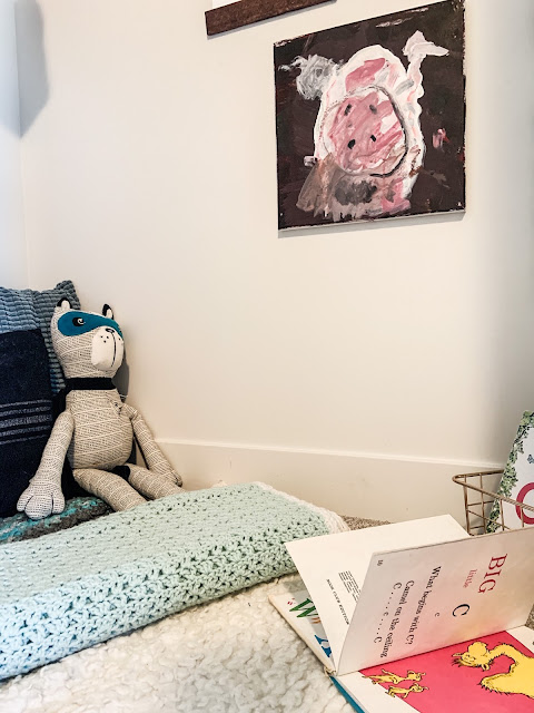 reading nook in the closet