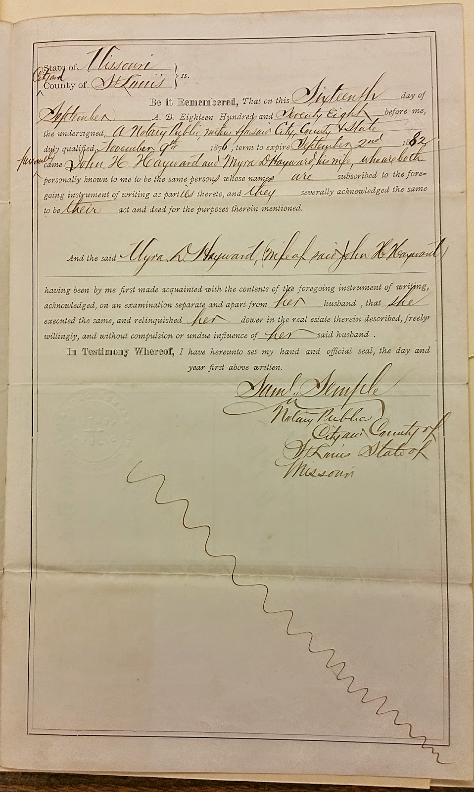 History and Culture by Bicycle Dr. John K. Cook Collection Land Deed