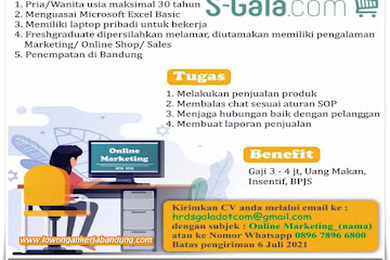 Lowongan Kerja Online Marketing S-Gala.com