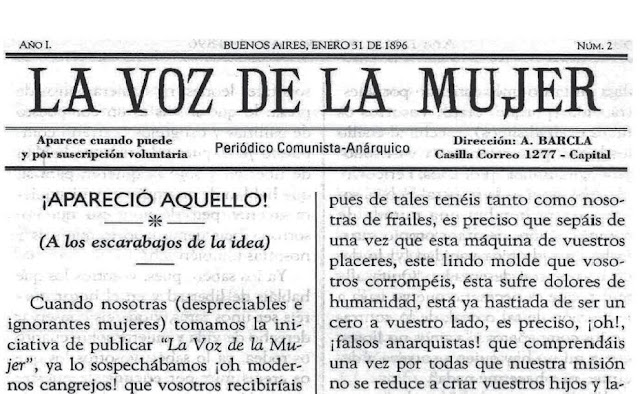 Cabecera del segundo nmero de La Voz de la Mujer