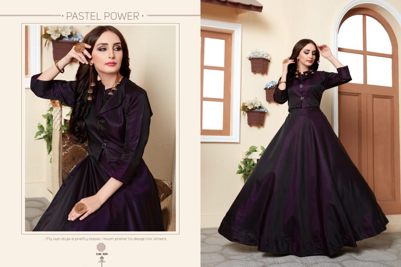 SHE LAUNG - Mahika Attractive Tapeta Silk Gowns Vol 4* Fabric: Gown- Tapeta  Silk, Inner - Cotton Sleeves: Half Sleeves Attached Inside Size: M - 38 in,  L - 40 in, XL -