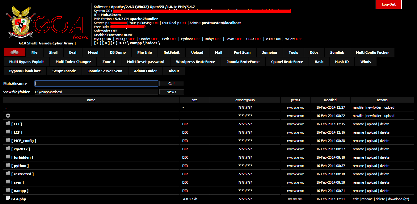 Download Shell/Backdoor GCA v3.1 OTW ID