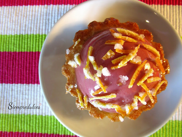 Tartaletas de naranja y frambuesa (Siempredulces)