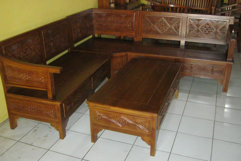 ganesa furniture jepara Kursi  sudut  minimalis ukiran 