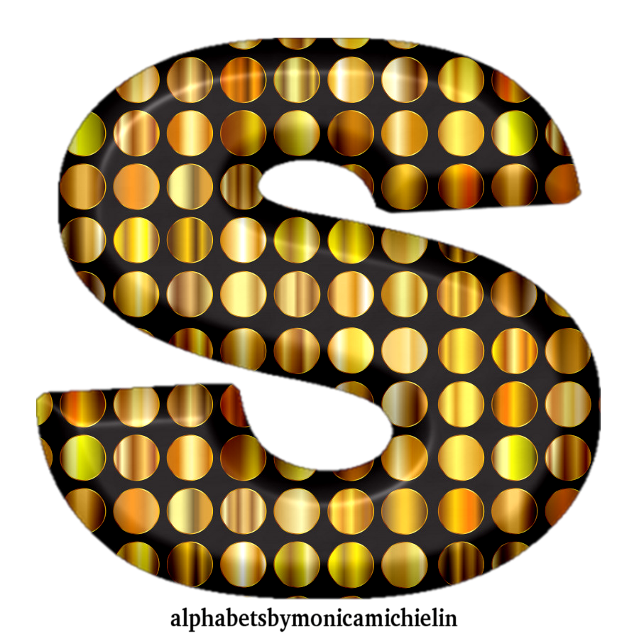 M. Michielin Alphabets GOLDEN BALLS SEAMLESS ALPHABET, ICONS PNG AND