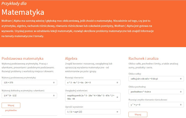 Matematyka krok po koku: wolframalpha