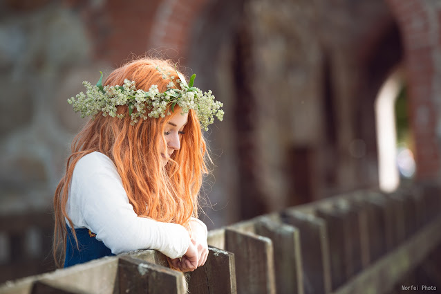 woman midsummer flower crown