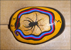 Snake & Spider rock painting