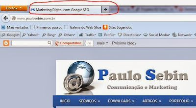 Uso de título de página para entender o que é SEO On Page.