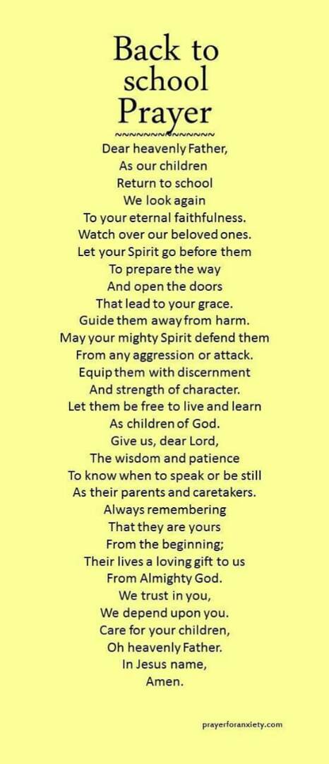 Christian Prayer For Blessings Kids Going Back To School Christian Prayer For Blessings Kids Going Back To School