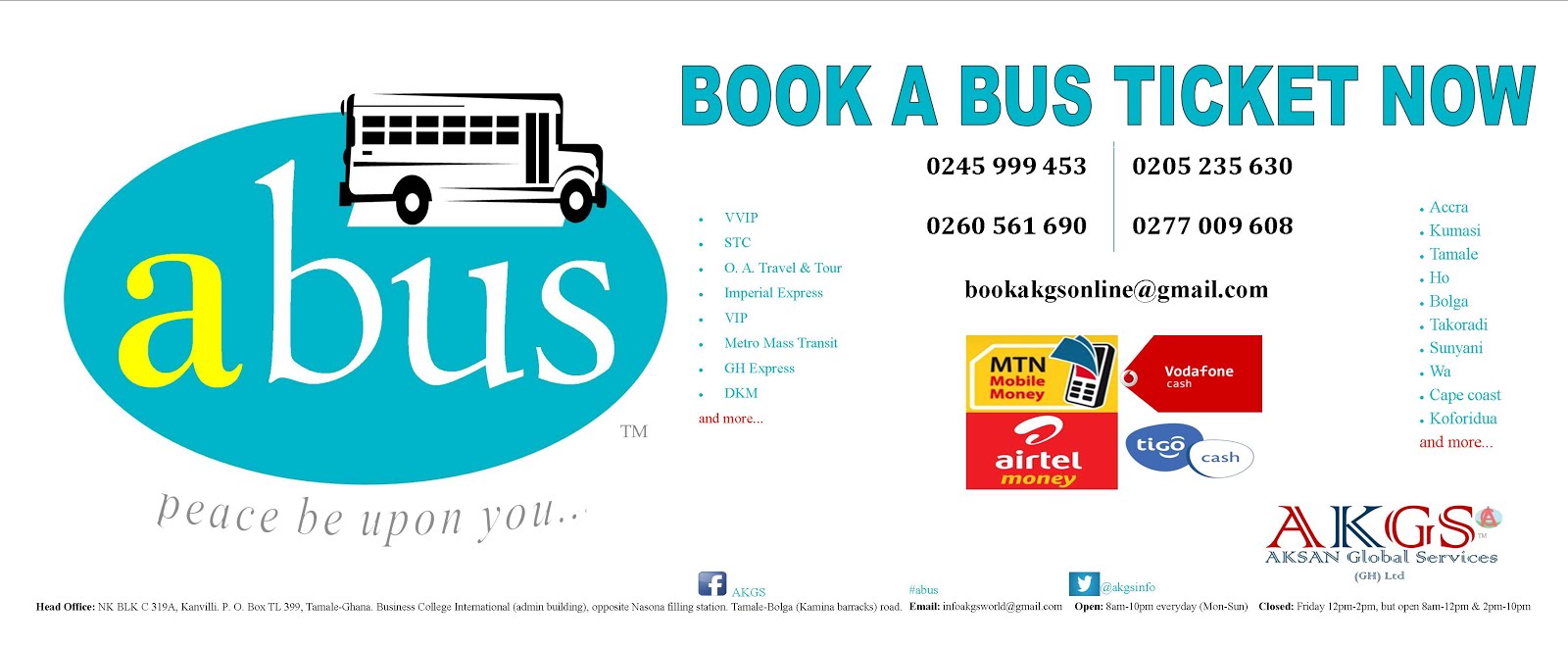 BOOK A BUS TICKET NOW