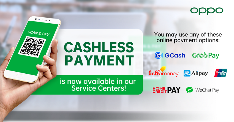 OPPO Service Centers now accept Cashless Payment Transactions
