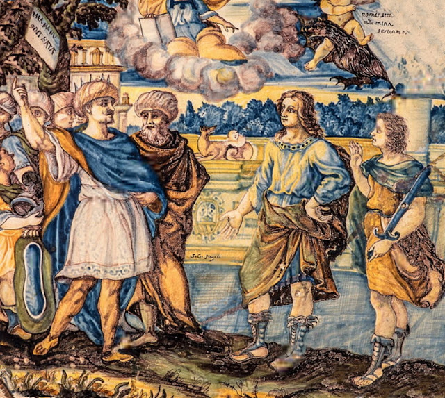Кир Младший (слева) и спартанский наварх Лисандр.  Фреска Франческо Антонио Грю. wikimedia.org