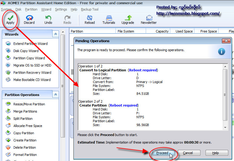လြင္မင္းဗိုလ္(နည္းပညာ) AOMEI Partition Assistant Home Edition 5.1.1